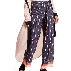 OOBERSWANK Border Print Wide Leg Pants